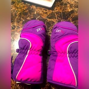 HEAD Jr. Ski Mittens Insulated Youth’s Girl Purple/Pink Winter Gloves Size Small